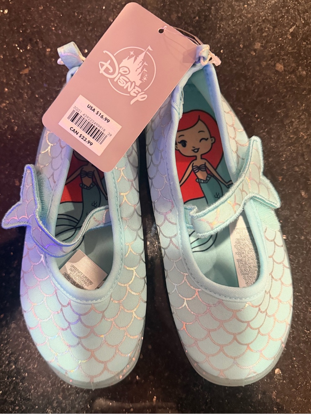Disney Aqua Mermaid Water Shoes - Turquoise and Red